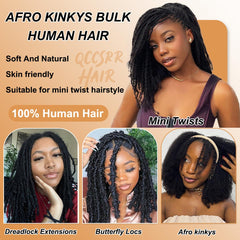 QCCSRR Afro Kinky Bulk close-up texture and soft feel