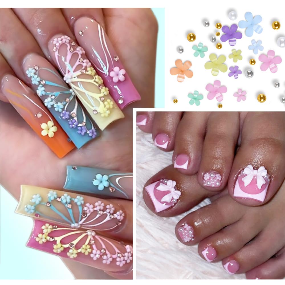 Qdsuh ABS resin 3D nail charm is lightweight and skin-friendly.