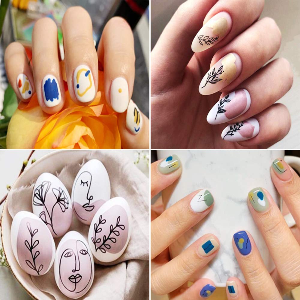 Qdsuh Graffiti Fun Nail Stickers rose-leaf motif adds elegant botanical flair
