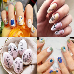 Qdsuh Graffiti Fun Nail Stickers rose-leaf motif adds elegant botanical flair