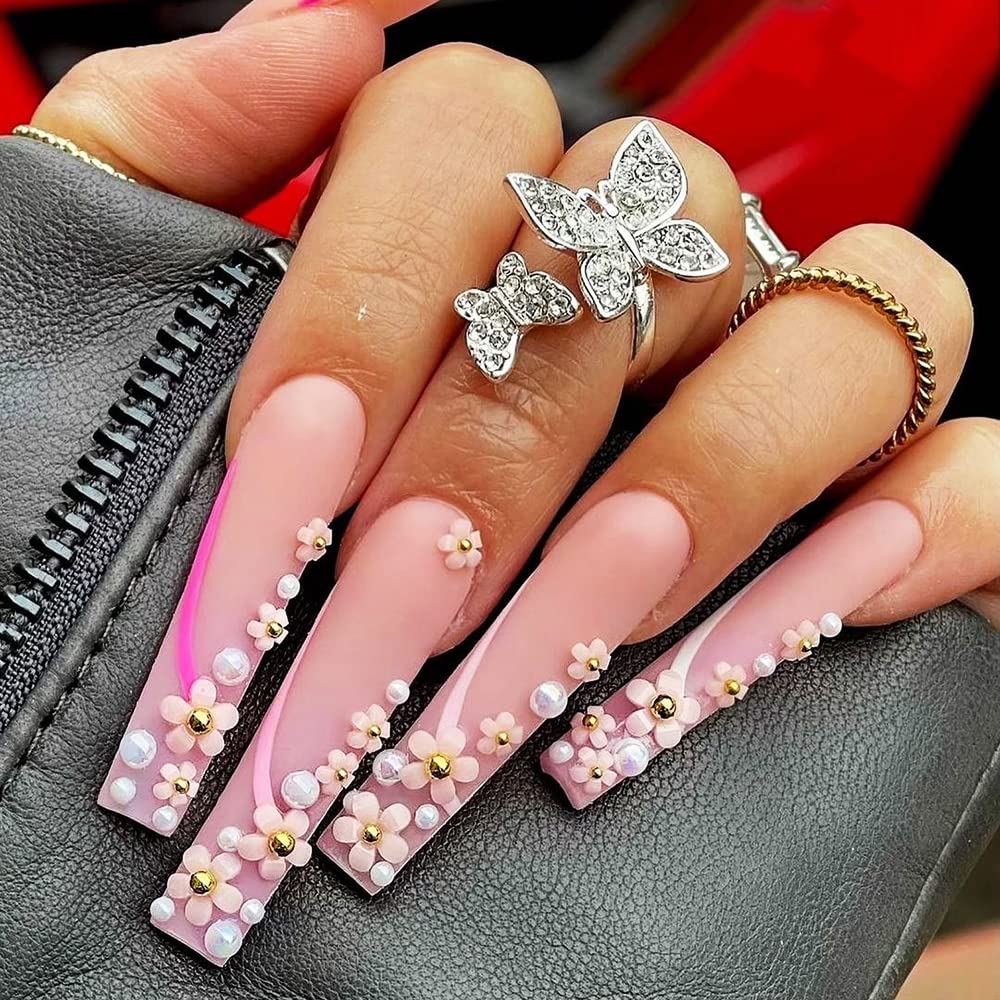 Qdsuh light-change 3D nail flowers in six colors for dynamic looks.