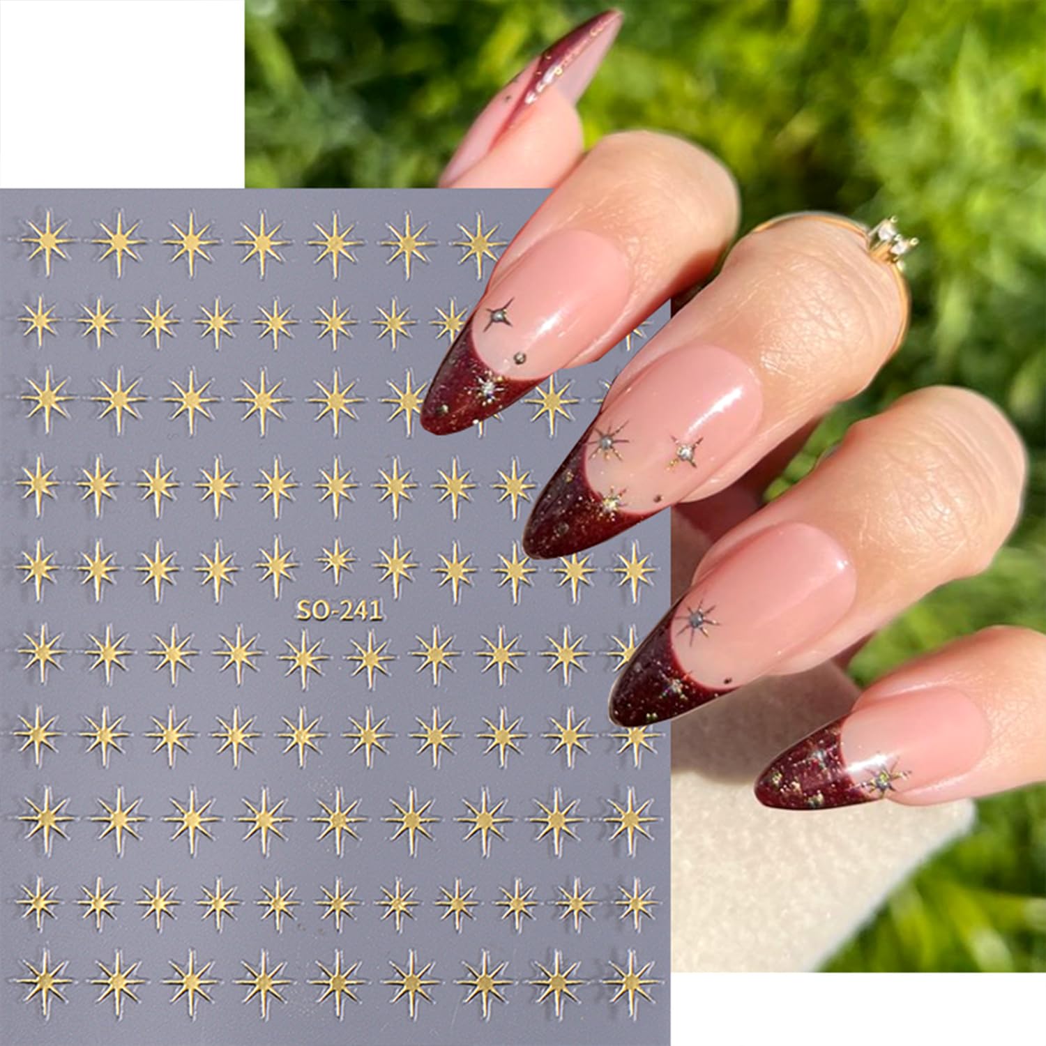 QEYRIYI black star nail stickers provide bold detail for edgy nail art