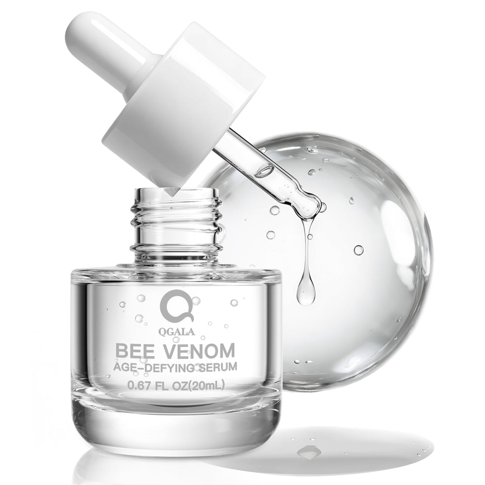 Qgala Bee Venom Serum bottle for a premium skincare ritual.