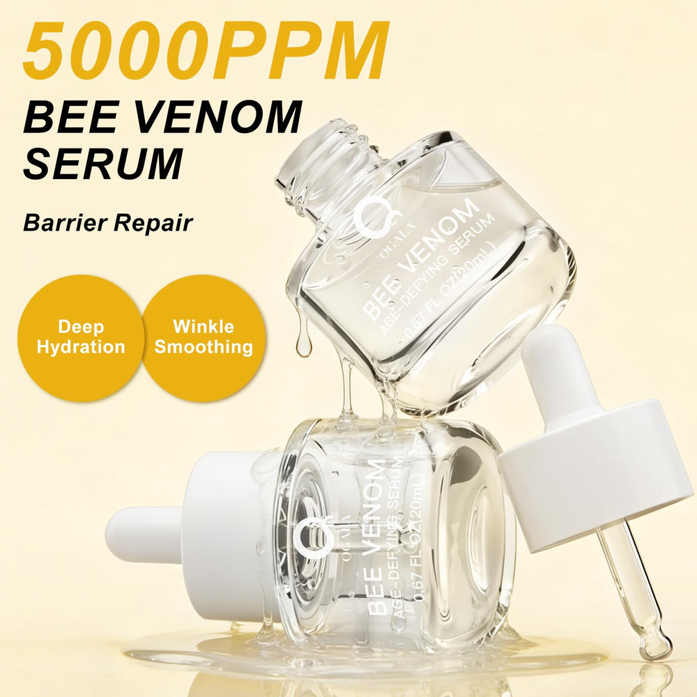 Qgala Bee Venom Serum dropper ready for precise application.