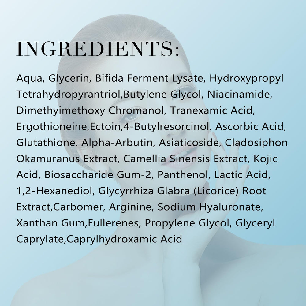 QGGQ serum close-up showing application on diverse skin tones