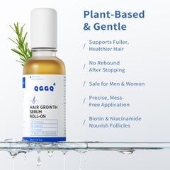 QGGQ Hair Growth Serum ingredients rosemary close-up emphasizes natural actives for scalp care.