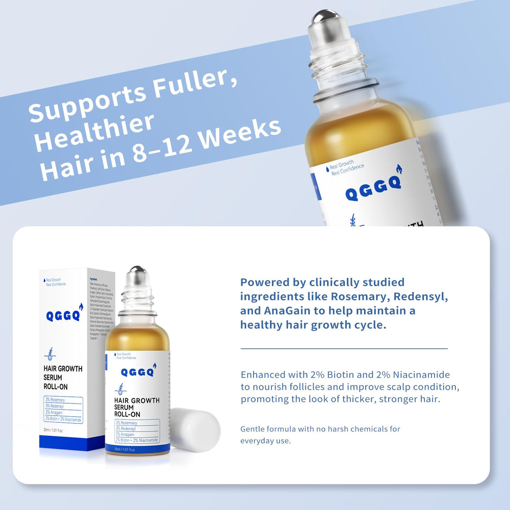 No-rinse usage of QGGQ Hair Growth Serum demonstrates convenient daily routine.