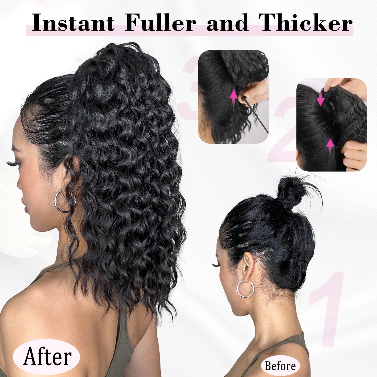 QGZ versatile ponytail suitable for high or low ponytail looks