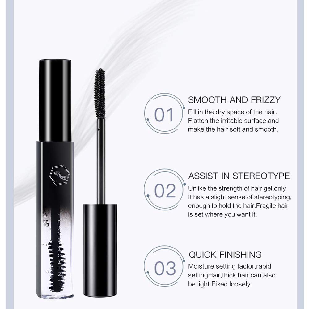 QiBest Hair Finishing Sticks bottle and brush details for easy use.