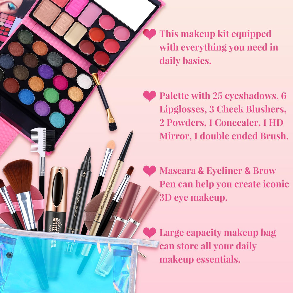 QiBest waterproof mascara with stamp eyeliner for defined eyes