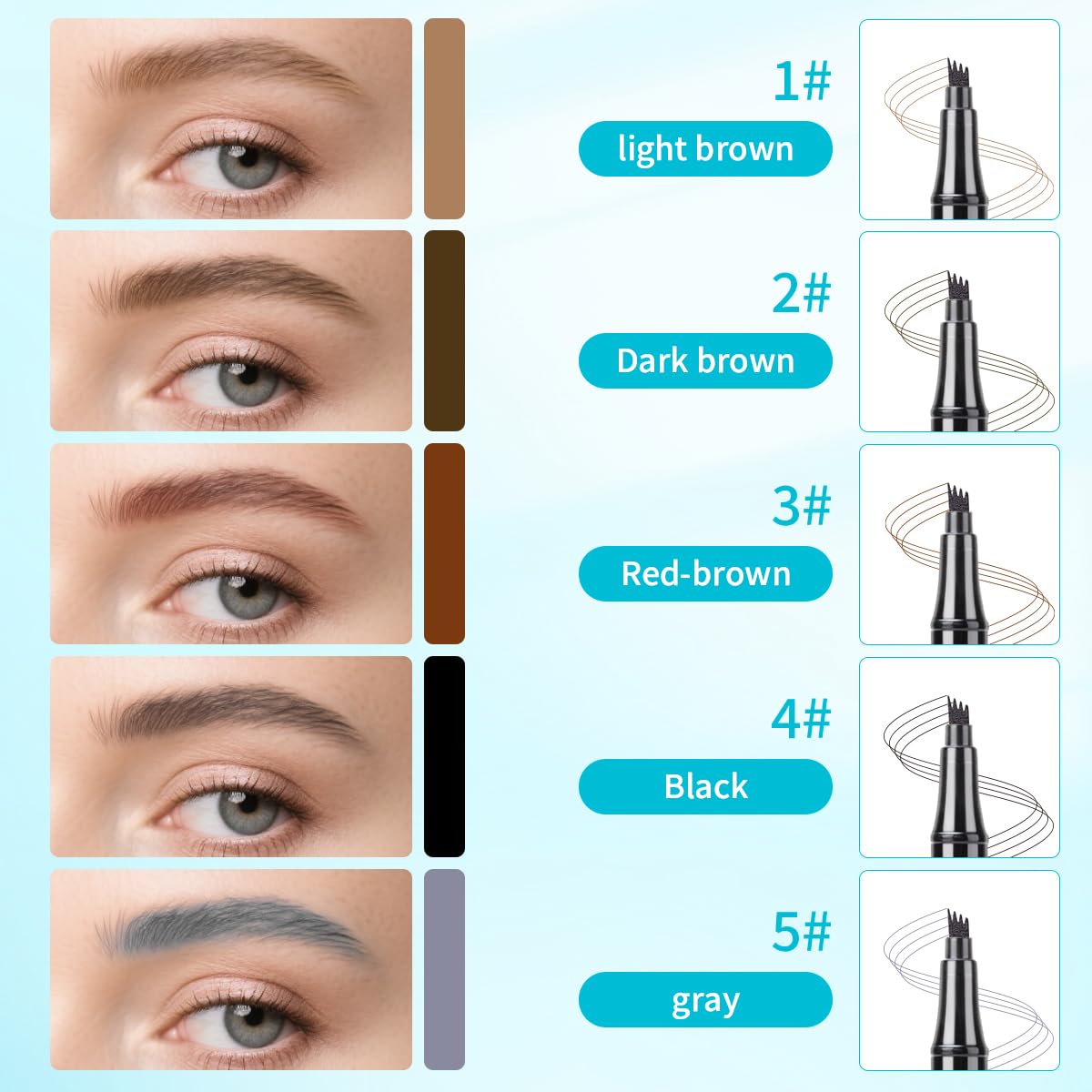 QIC Eyebrow Pencil doubles as eyeliner for versatile eye looks.