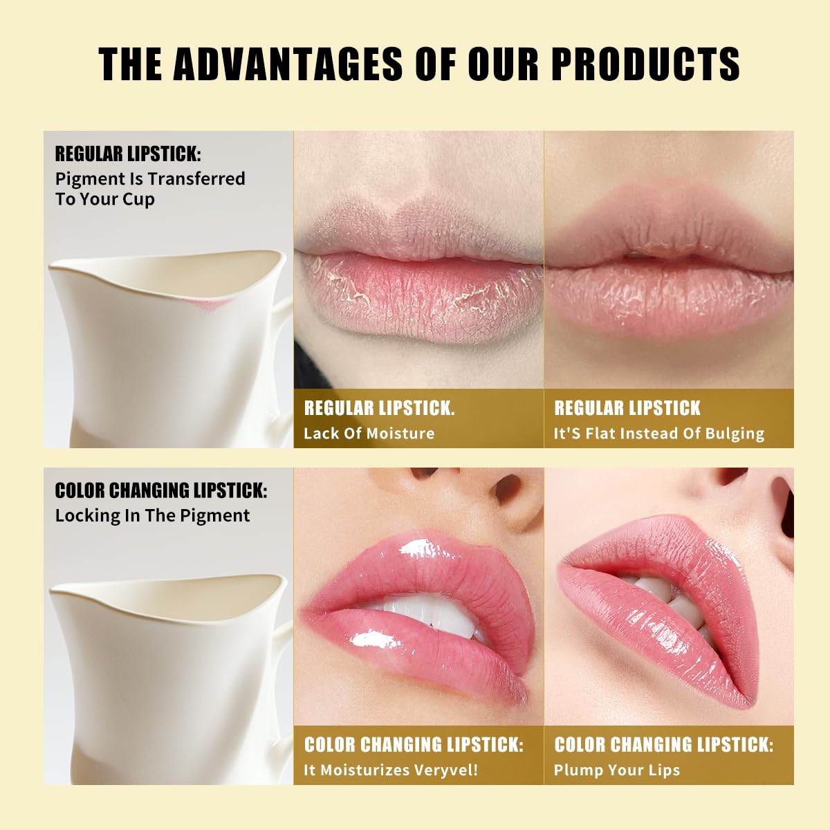 QIC gold-foil cap design elevates daily lip-care routine.