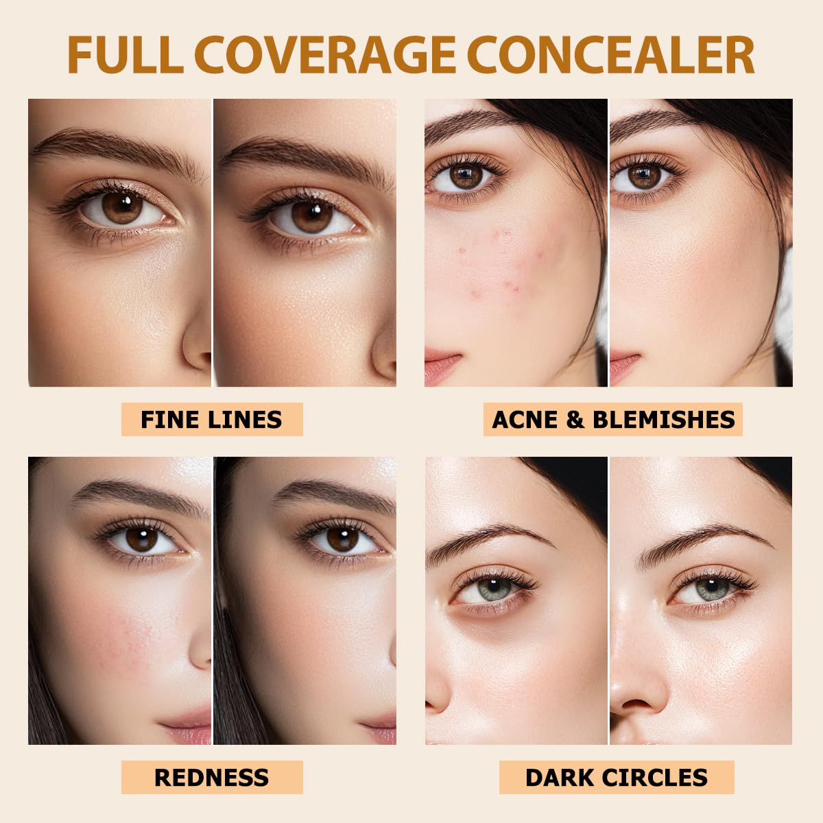 QIC Under Eye Concealer shade Fair Rose swatch brightening skin tone