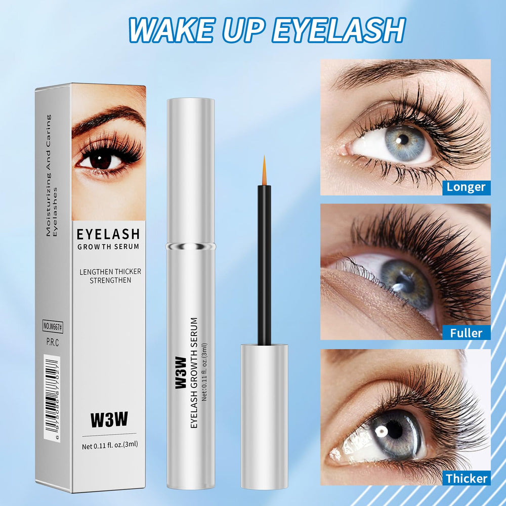 QIC W3W lashes shown in a before-after comparison for potential growth