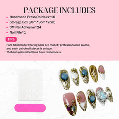 Qicaijia almond acrylic nails set offers easy at-home application