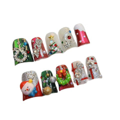 Qicaijia Christmas nails application steps with jelly glue for quick at-home manicure.
