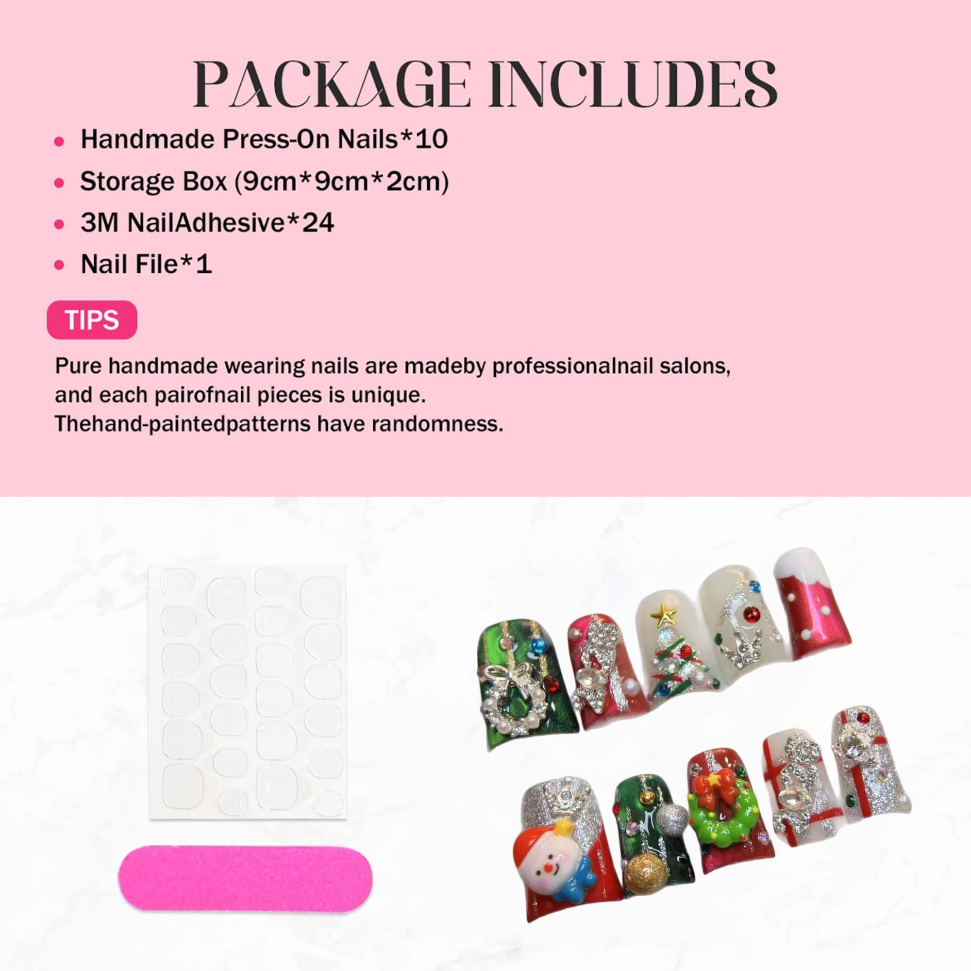 Qicaijia manicure set contents with 10 pieces and handy accessories.