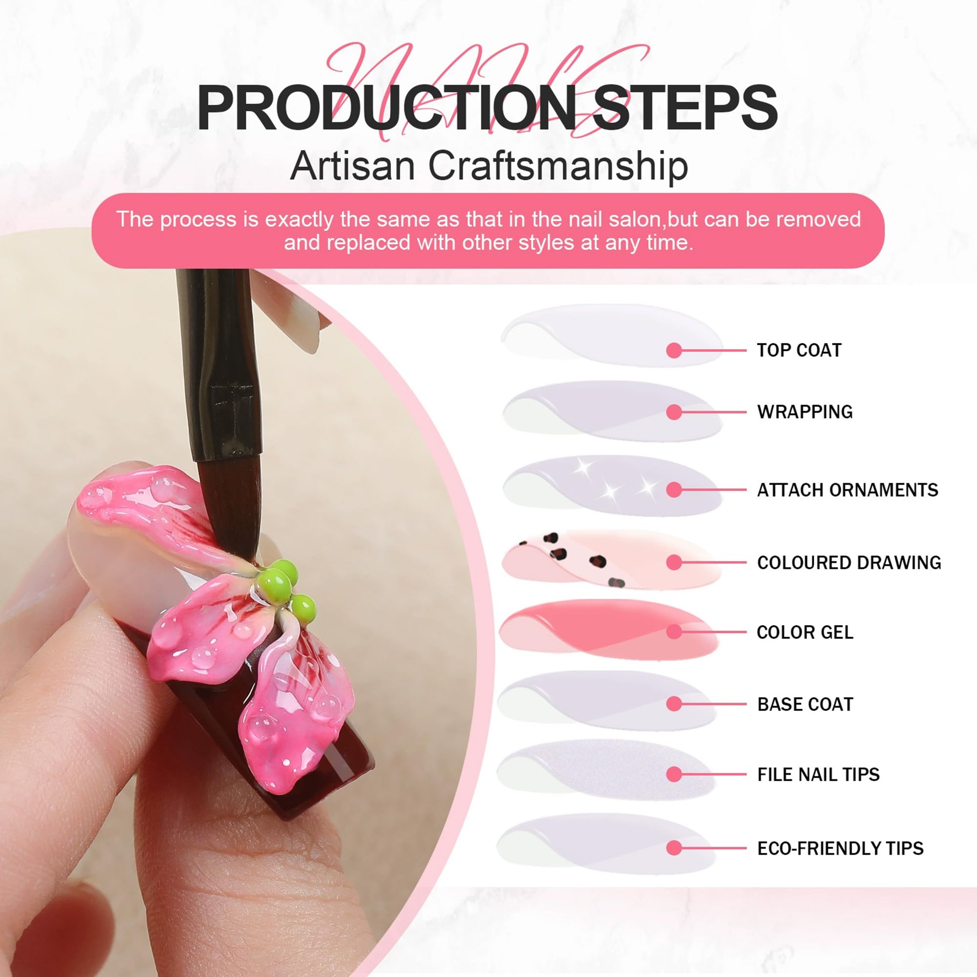 Qicaijia easy-application nails with jelly glue for quick DIY manicure