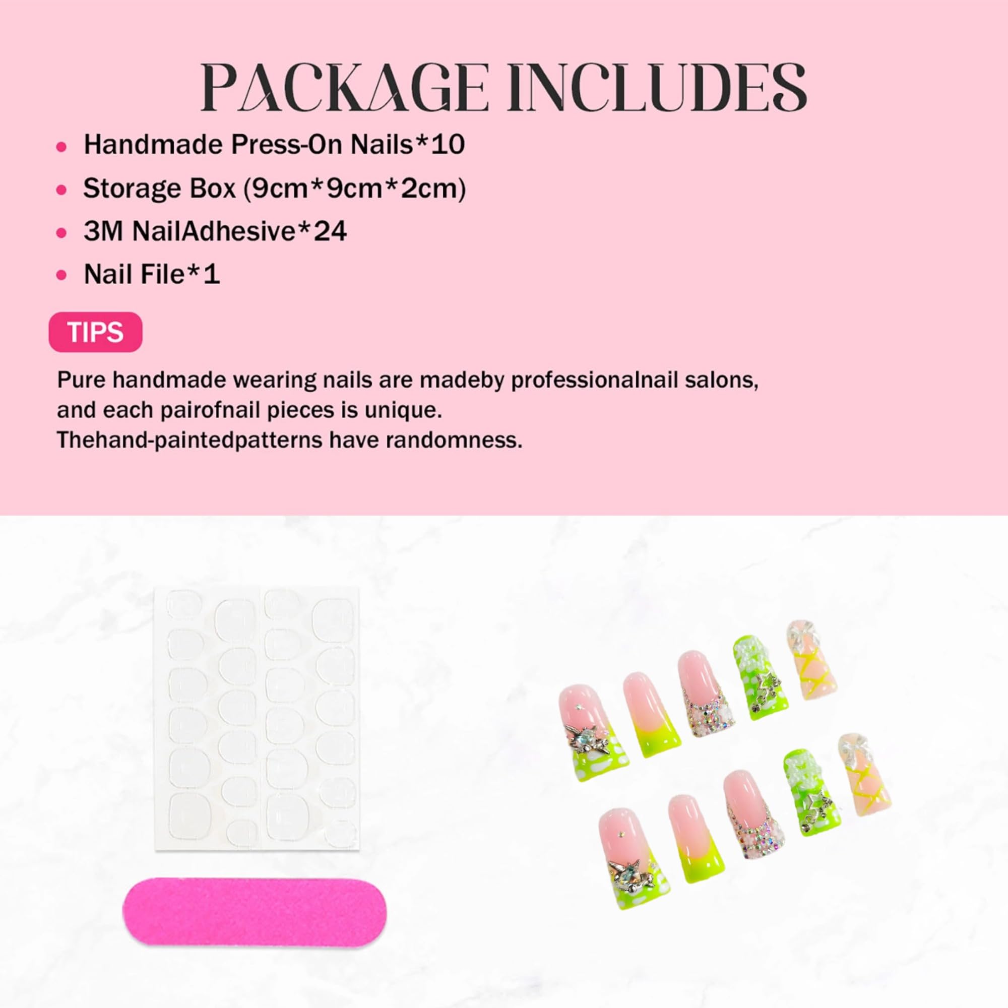 Qicaijia jelly gel adhesive press-on nails for quick DIY glam