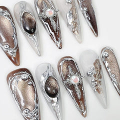 Qicaijia press-on nails 10-pcs set convenient manicure solution