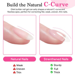 QIEK Builder Nail Gel apex-enhancement supports a stronger natural peak.