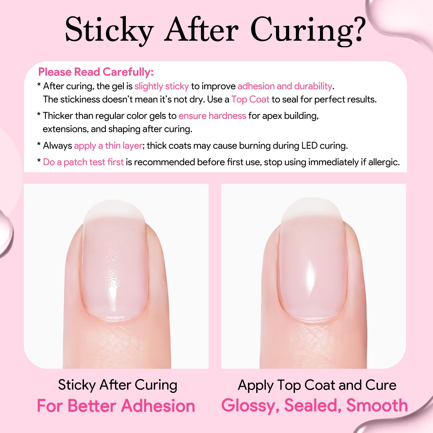 QIEK Builder Nail Gel C-curve shaping creates balanced nail contours.