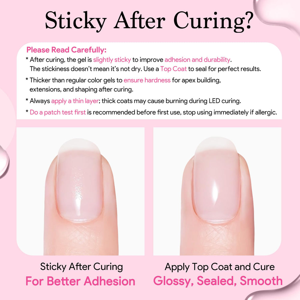 QIEK Builder Nail Gel C-curve shaping creates balanced nail contours.