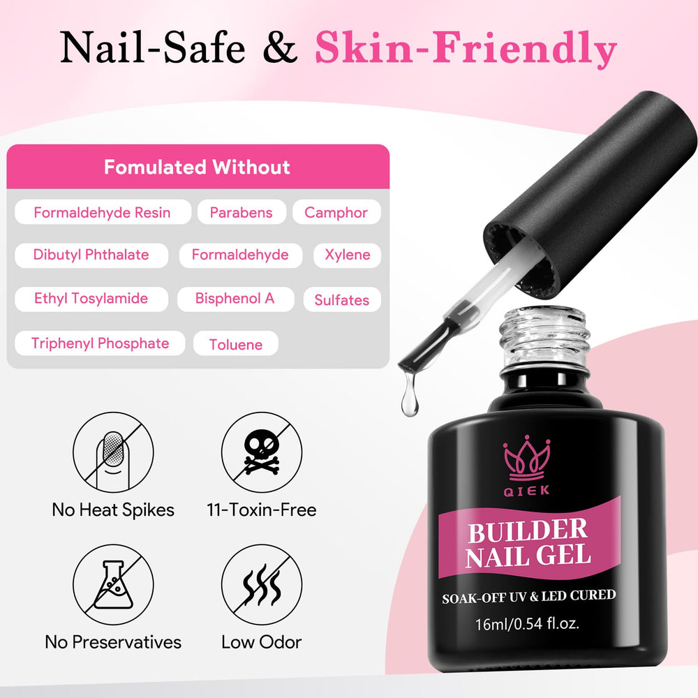 QIEK Builder Nail Gel rhinestones-adhesion for secure decorative accents.