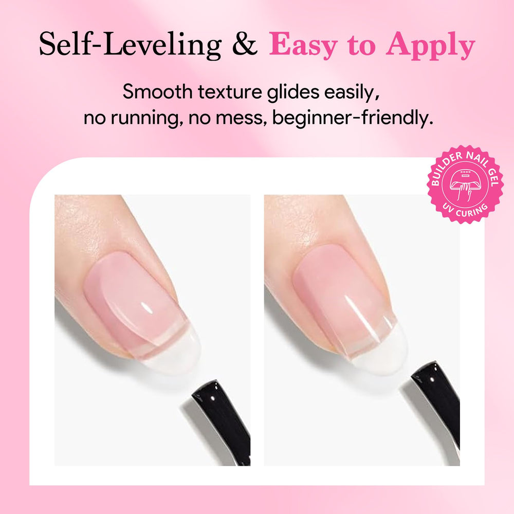 QIEK Builder Nail Gel tip-attachment aids secure nail tip adhesion.