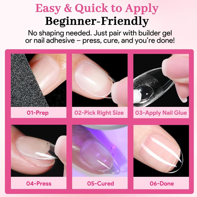 QIEK crystal-clear nail tips for a virtually invisible look