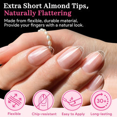 QIEK Inner Half Matte Texture helps tips hug the nail for fast placement.