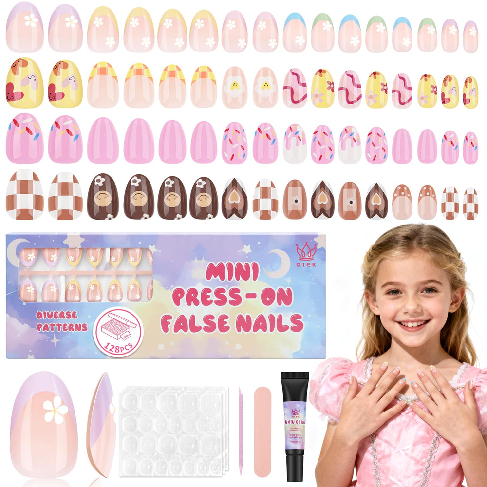 QIEK kids nail kit four-pack box for creative at-home manicures