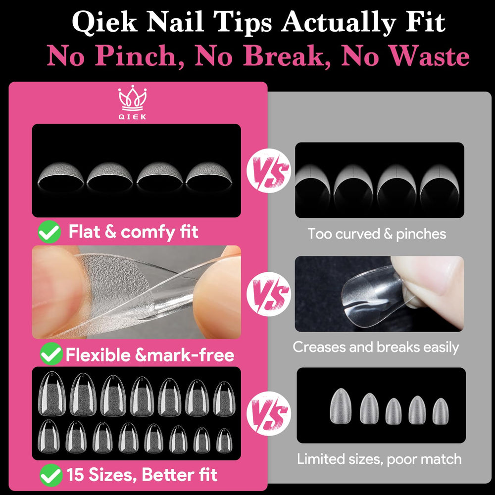 QIEK long-lasting nail tips designed to last more than four weeks with proper use.