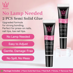 QIEK nail glue fast-drying formula dries in seconds for quick applications