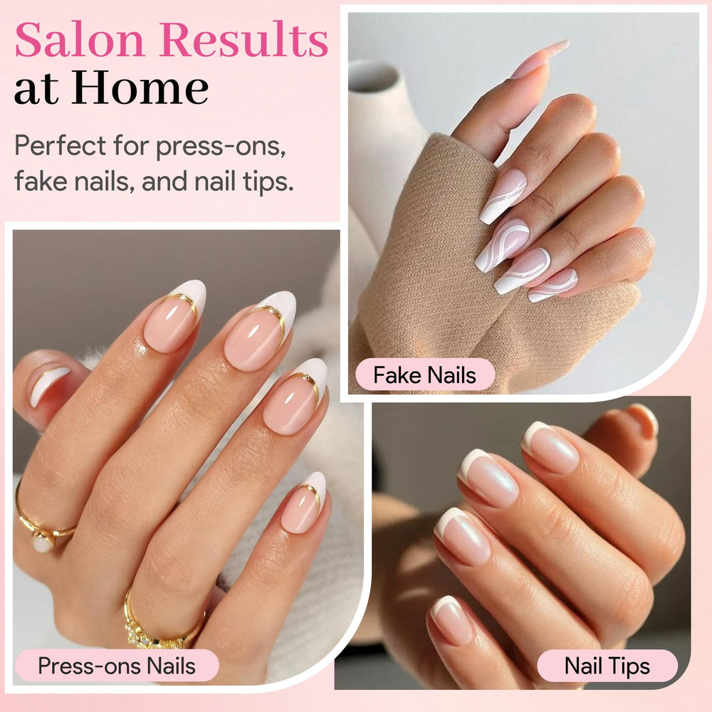 QIEK nail glue features a fine 1mm tip for precise application