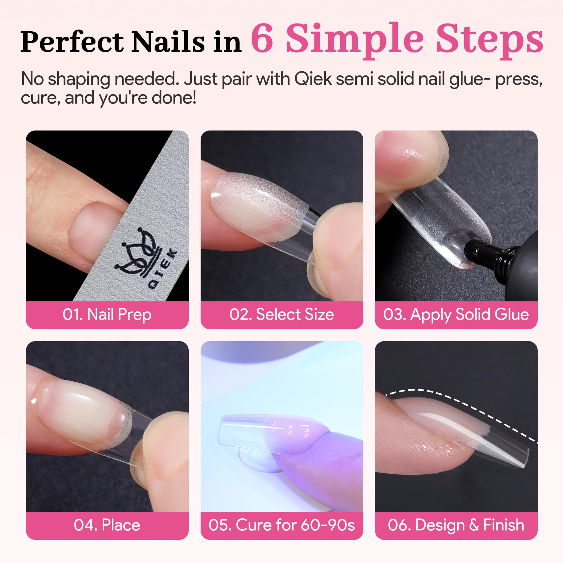 QIEK beginner-friendly kit for at-home manicure and salon-ready nails