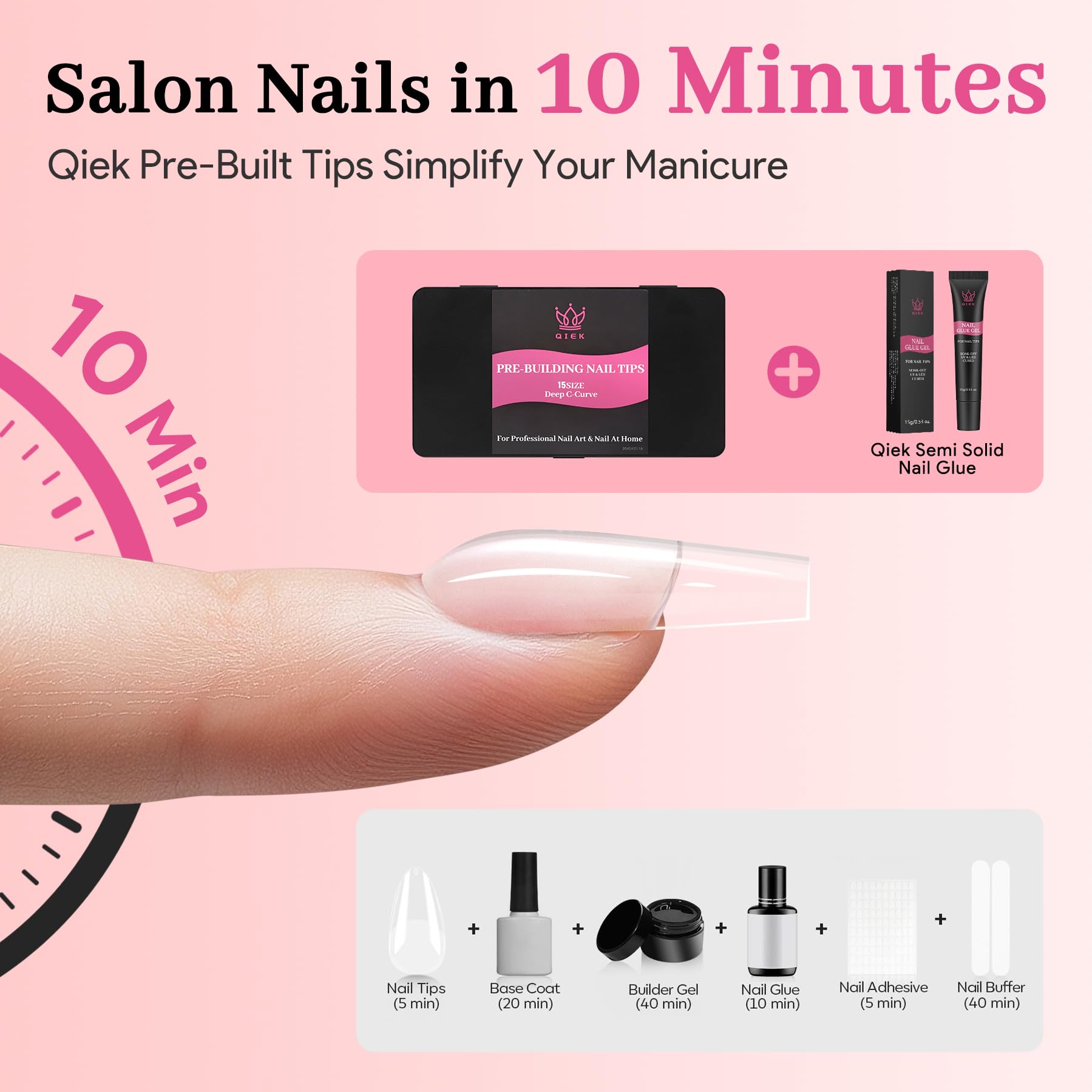 QIEK included nail file for shaping and blending