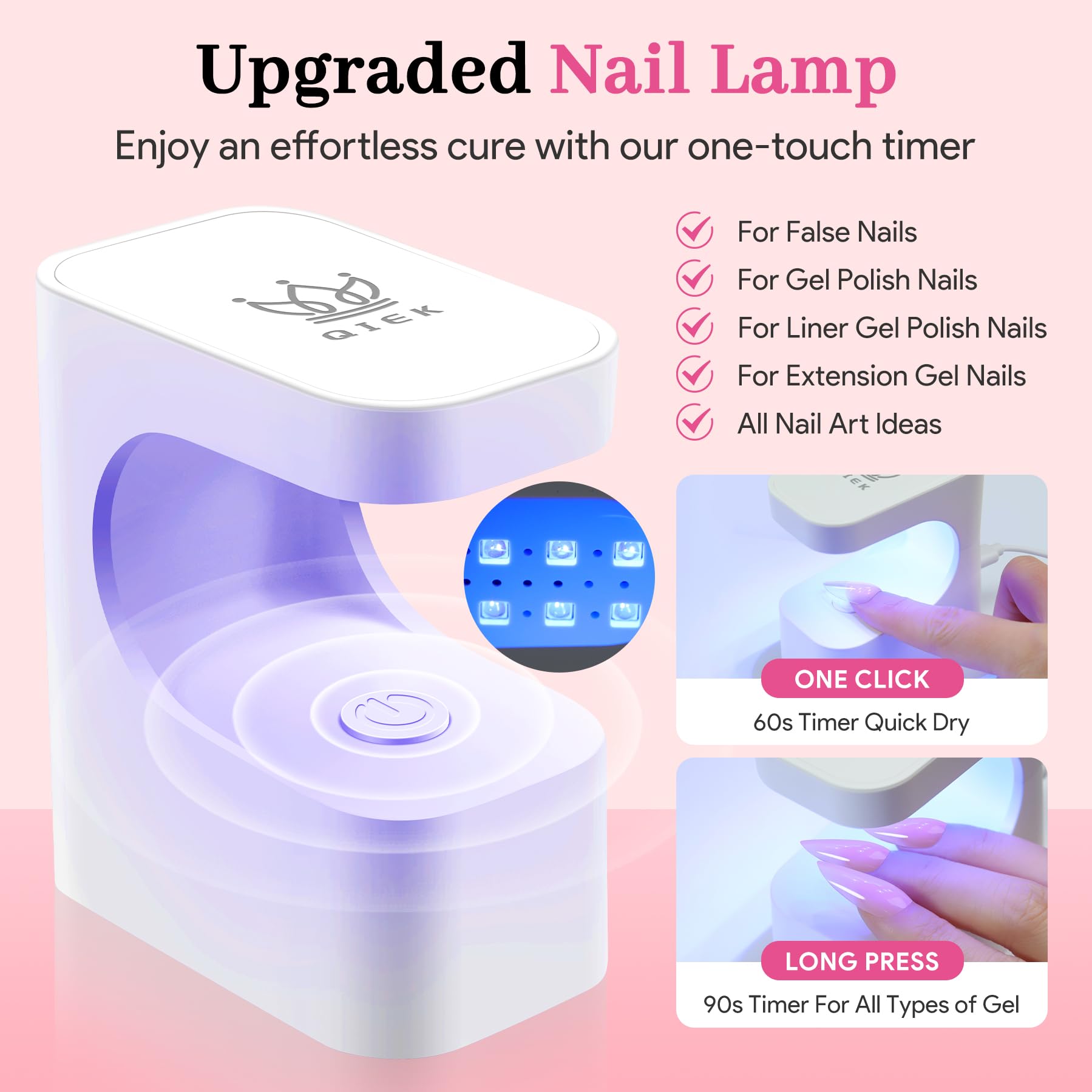 QIEK universal canvas for gel, acrylic, dip powder or press-ons