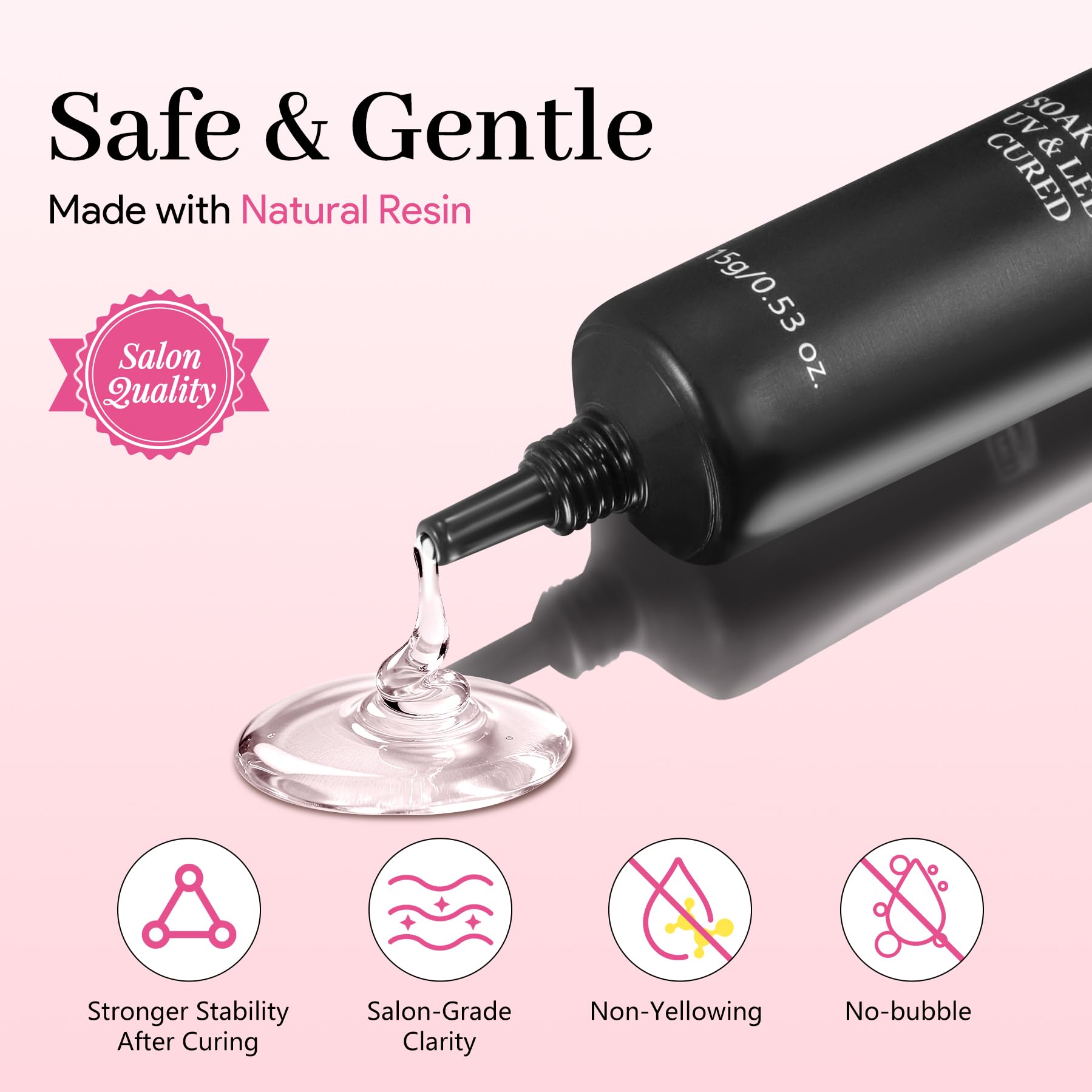 QIEK 15 g UV glue gel included for secure application