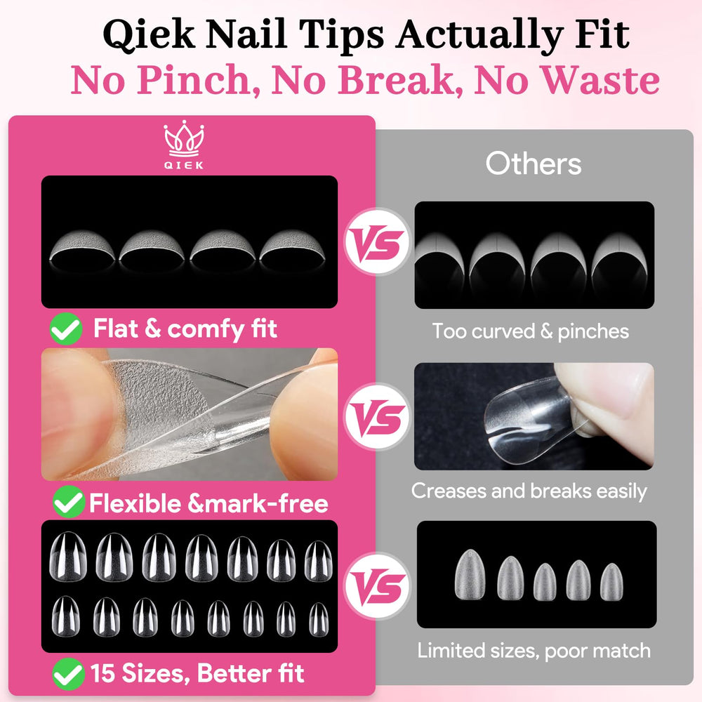 QIEK precision-sized nail tips for quick perfect fit