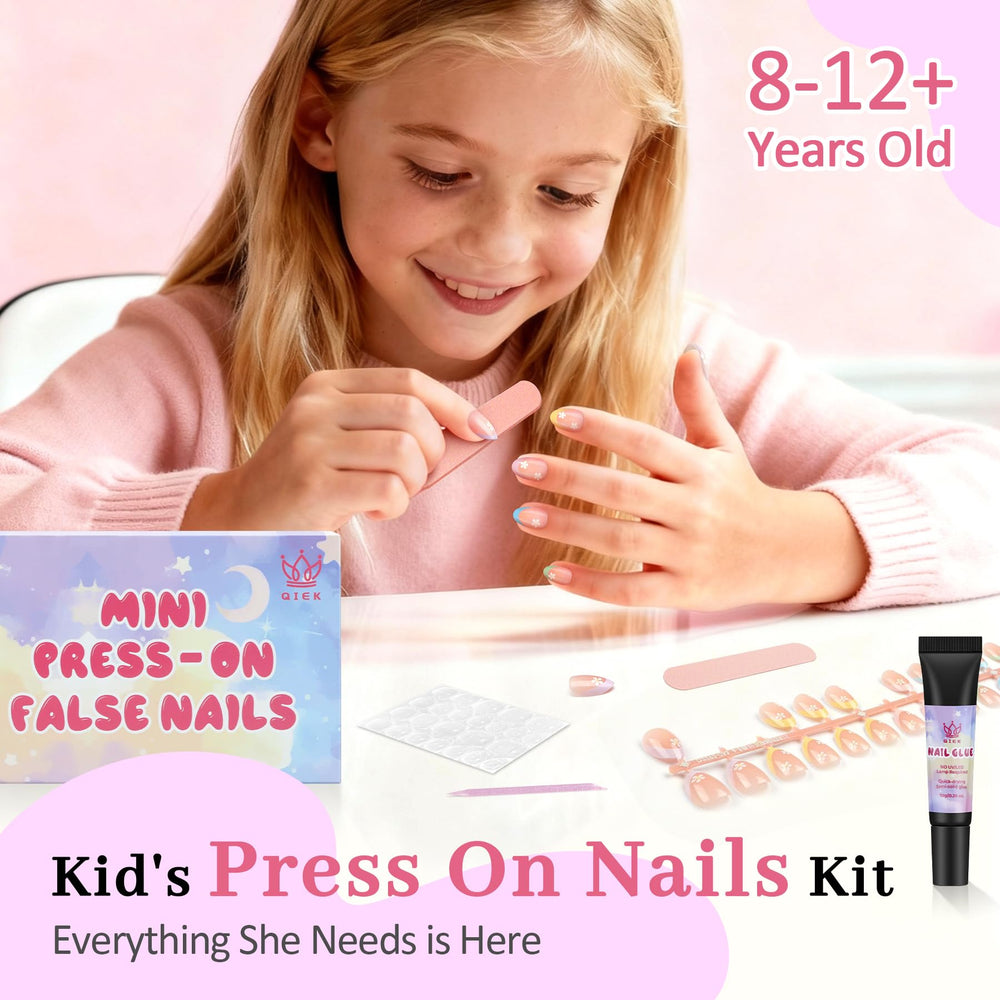 QIEK press-on nails in almond shapes for easy DIY manicures