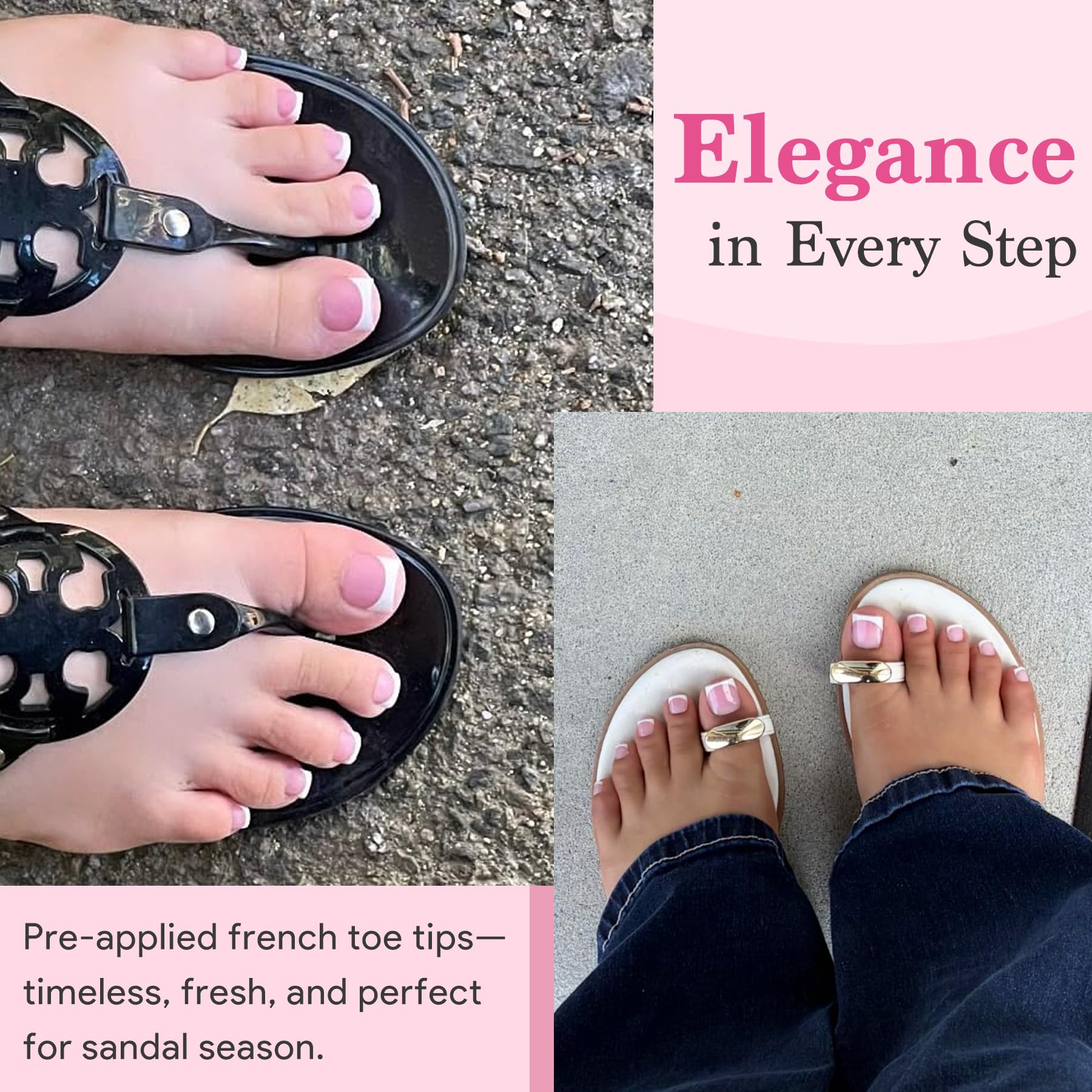 QIEK versatile toe nails for weddings, vacations, and everyday wear