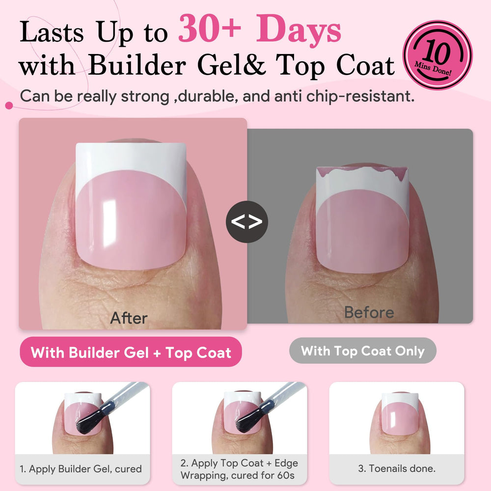 QIEK thick curved tips feel natural on real nails for lasting wear.