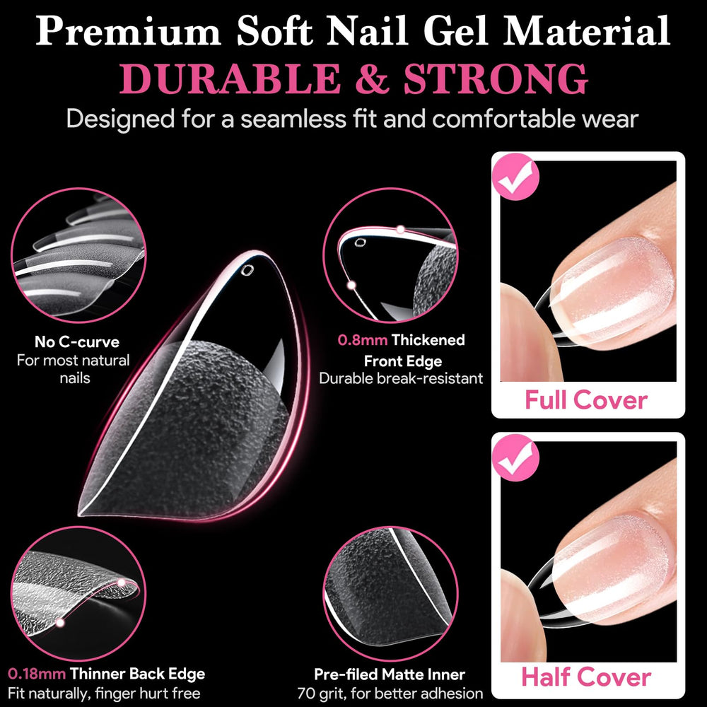 QIEK thin edge blends seamlessly with nails for comfortable wear.