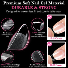 QIEK thin edge blends seamlessly with nails for comfortable wear.