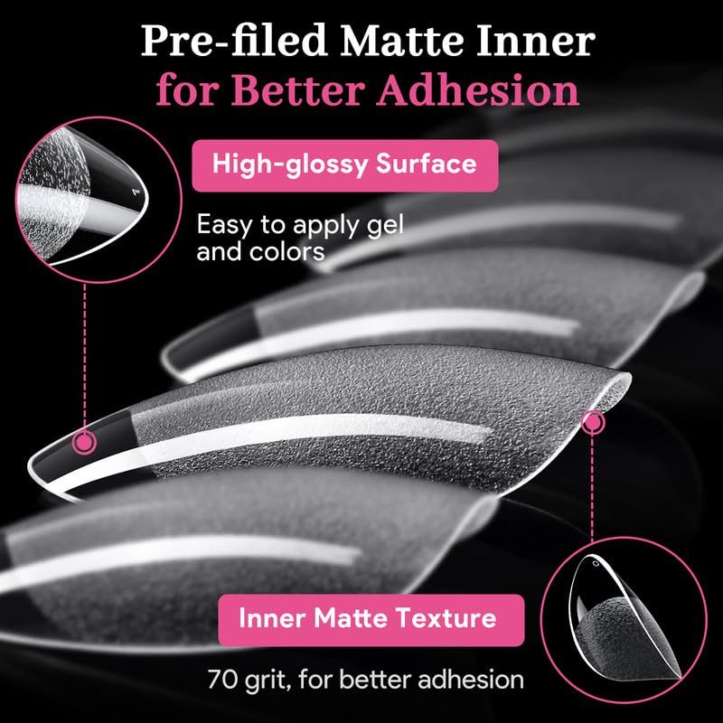 QIEK thinner edge nail tips blending with natural nails