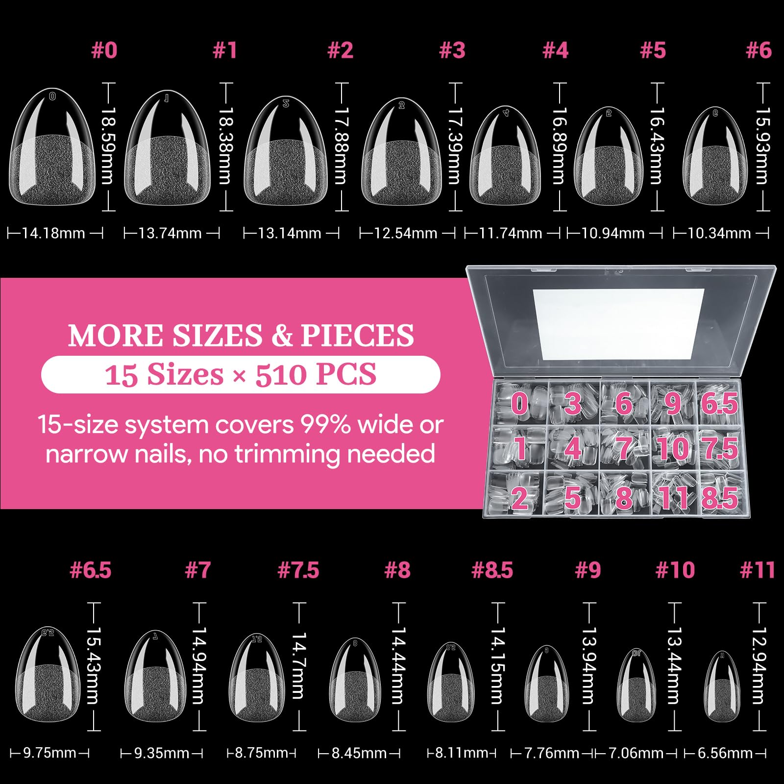 QIEK universal nail canvas supports gel, acrylic, or dip powder applications.