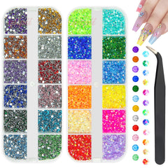 qiipii 24-color jelly resin rhinestones in rainbow collection for nails and crafts