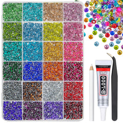 qiipii 24-color rhinestones box with a vibrant spectrum for versatile DIY crafts