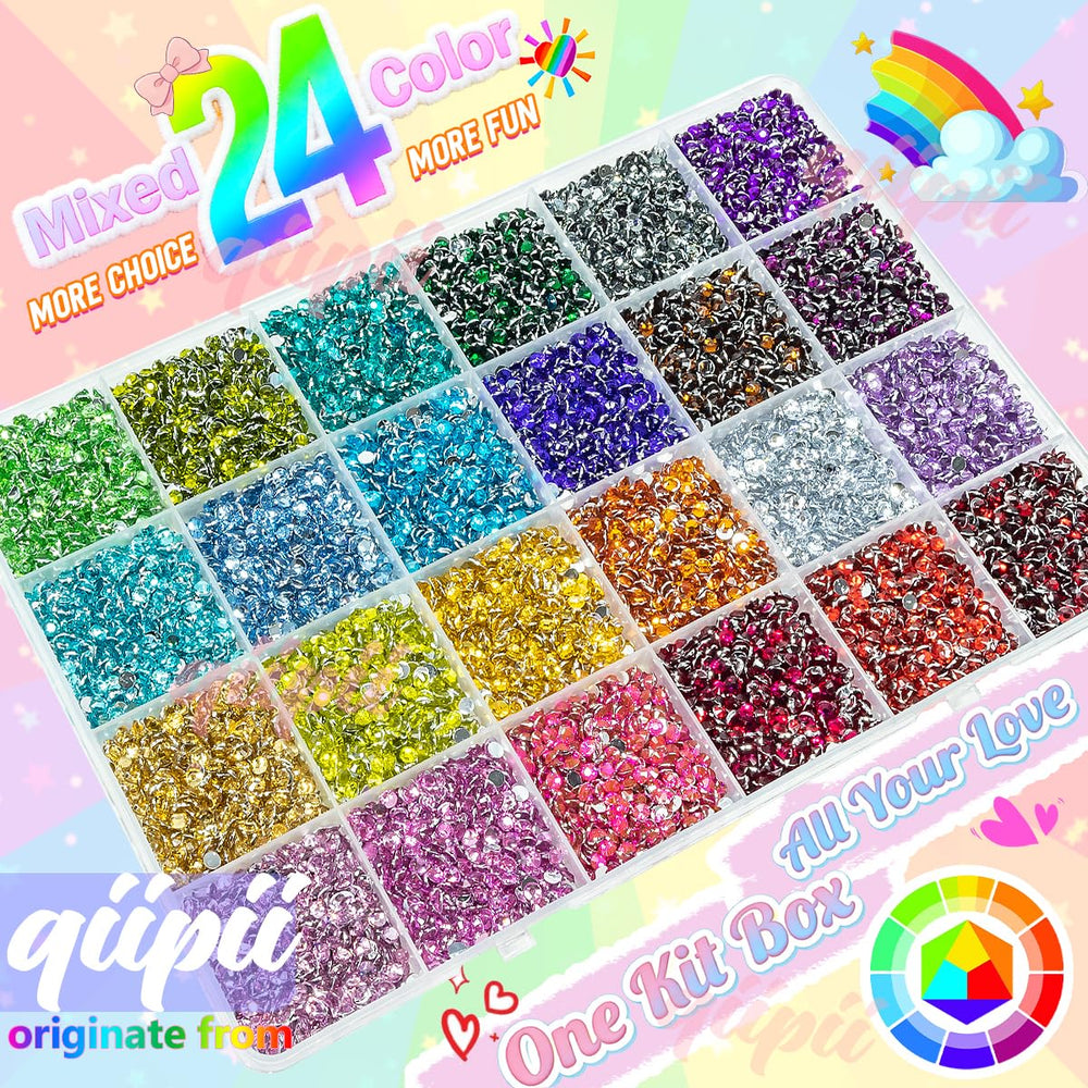 qiipii rhinestones close-up highlights crystal facets for precise nail art
